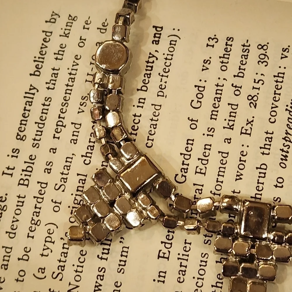 Art Deco Wedding Necklace Vintage Crystal/Rhinestone 13.5